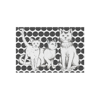 Kitty Fun Indoor/Outdoor Rug black and white