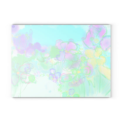 Glass Cutting Board Watercolor Landscape