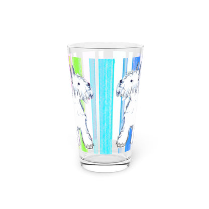Dogi Fun Pint Glass, 16oz  Schnauzer