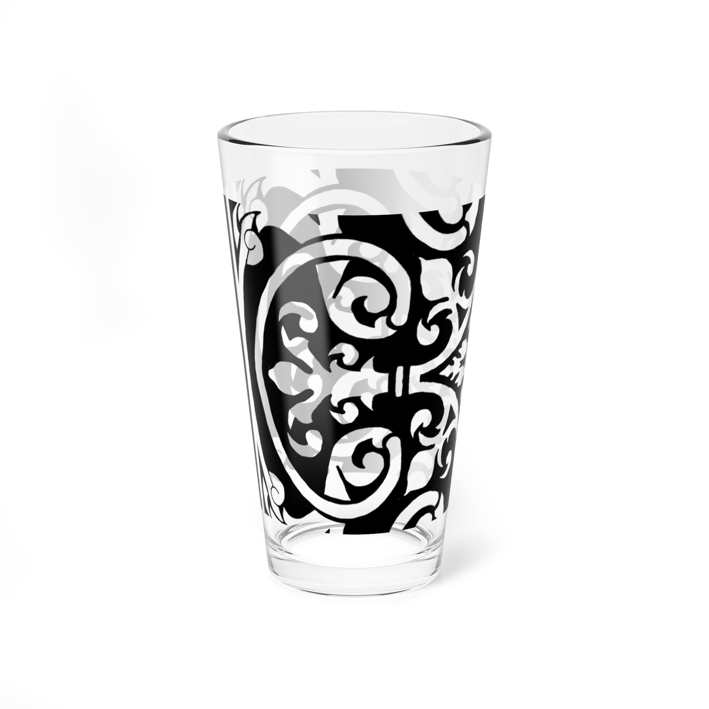 Mixing Glass, 16oz Scrollwork Art