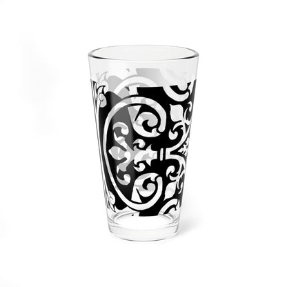 Mixing Glass, 16oz Scrollwork Art