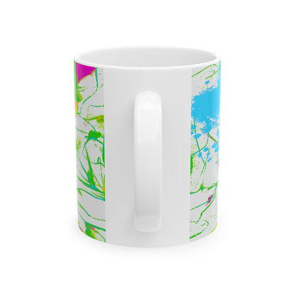 Inspirational Landscapes Ceramic Mug in Aqua and Bright Green "To grace - How great a debtor..."  Robert Rubinson, 11oz. 15oz.