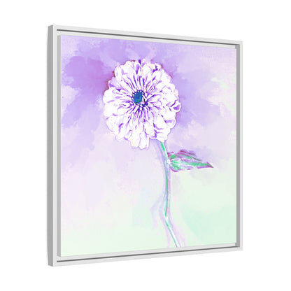 Zinnia Color Splash Matte Canvas Lilac Framed