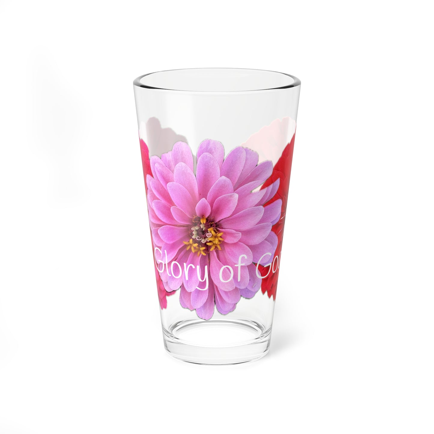 Zinnia Pint Glass "To the Glory of God Alone"