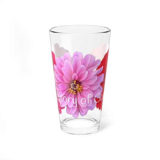 Zinnia Pint Glass "To the Glory of God Alone"