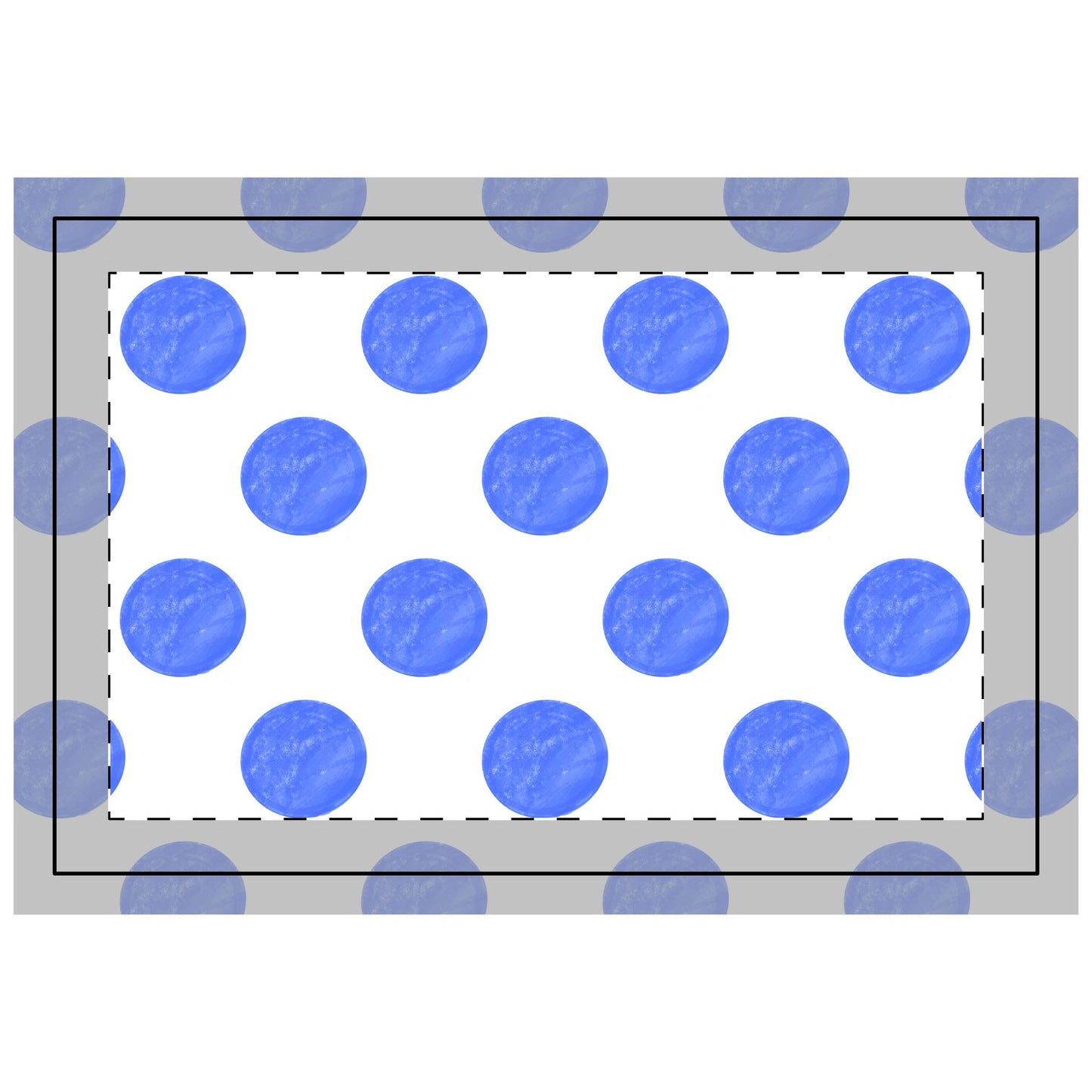 Polka dot Polyester Quilted Placemat- Polka Dot Medium Blue