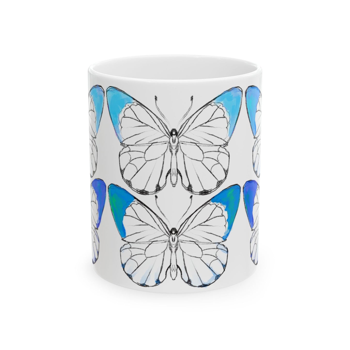 Chroma Ceramic Mug, (11oz, 15oz) Blue
