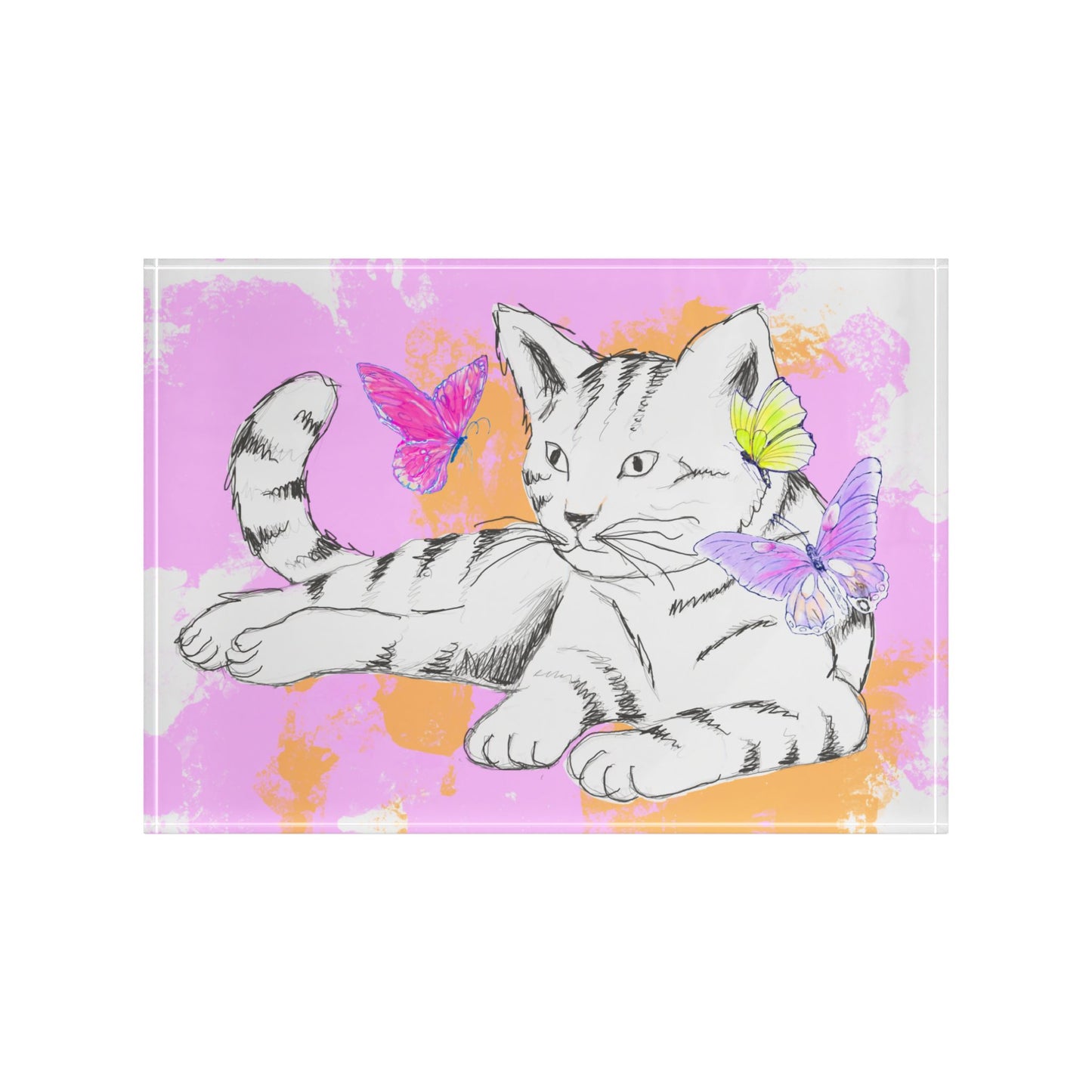 Kitty Flutter Acrylic Block