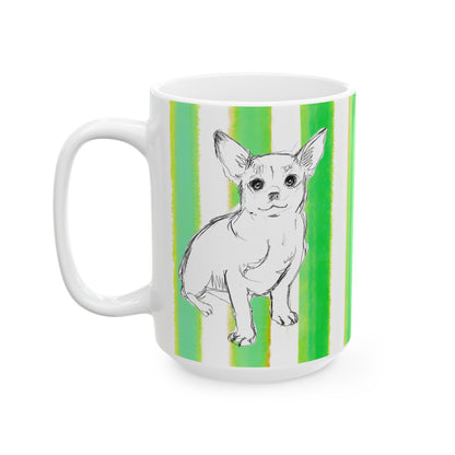 Dogi Fun Mug with Dark Green Stripes