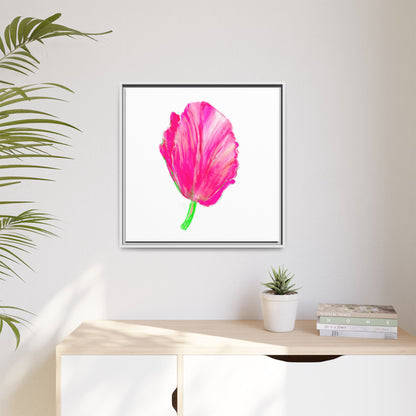 Dancing Tulips Matte Canvas, Framed (Multi-color) Raspberry Red