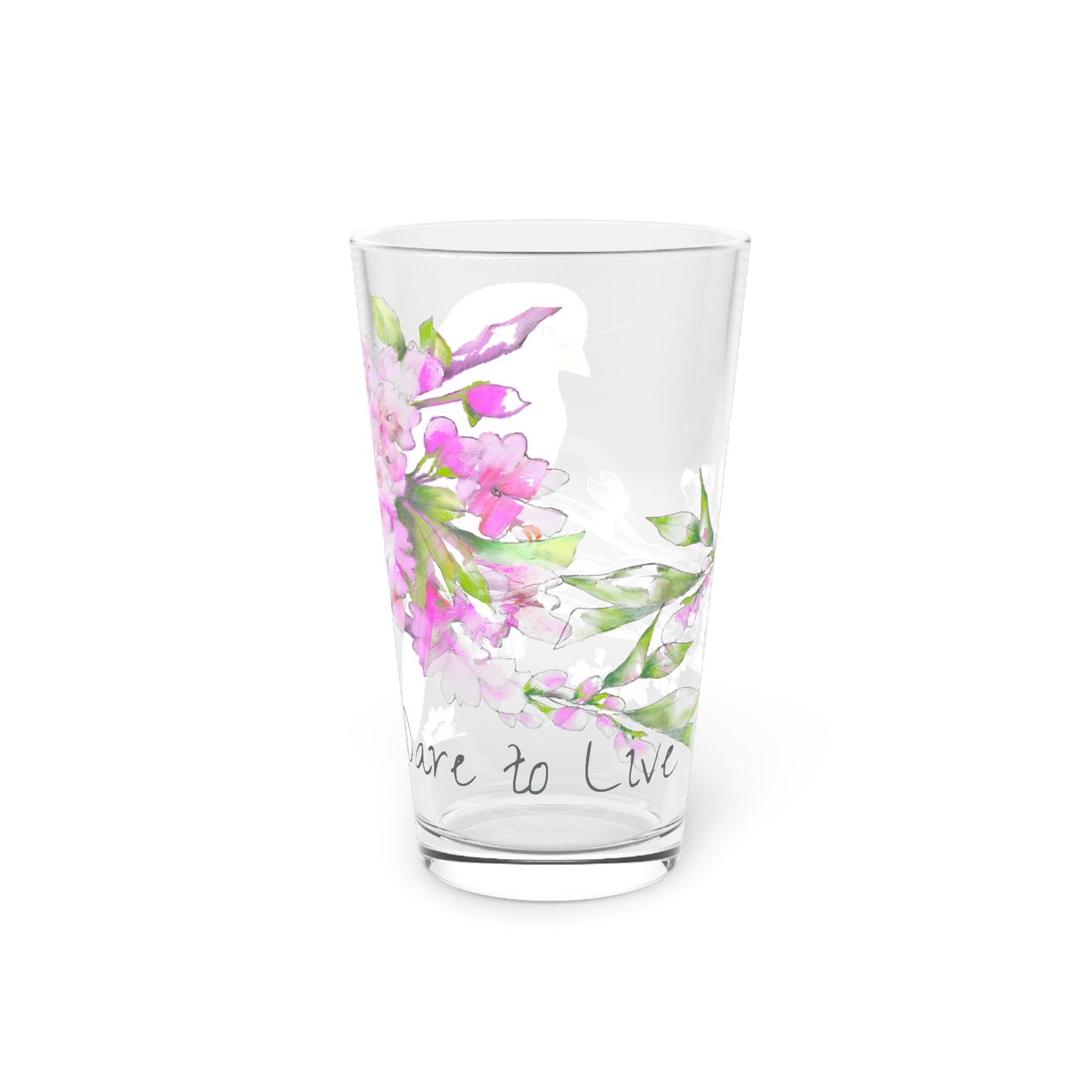 Cherry Chirp Pint Glass "Dare to Live"