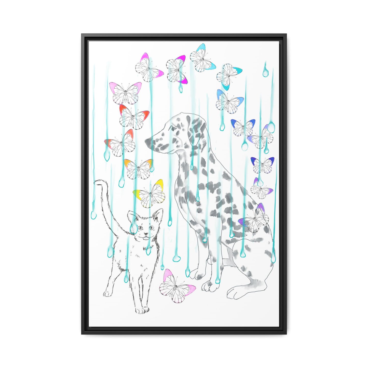 Butterfly Chroma Rain and Shine Matte Canvas, Framed (White)