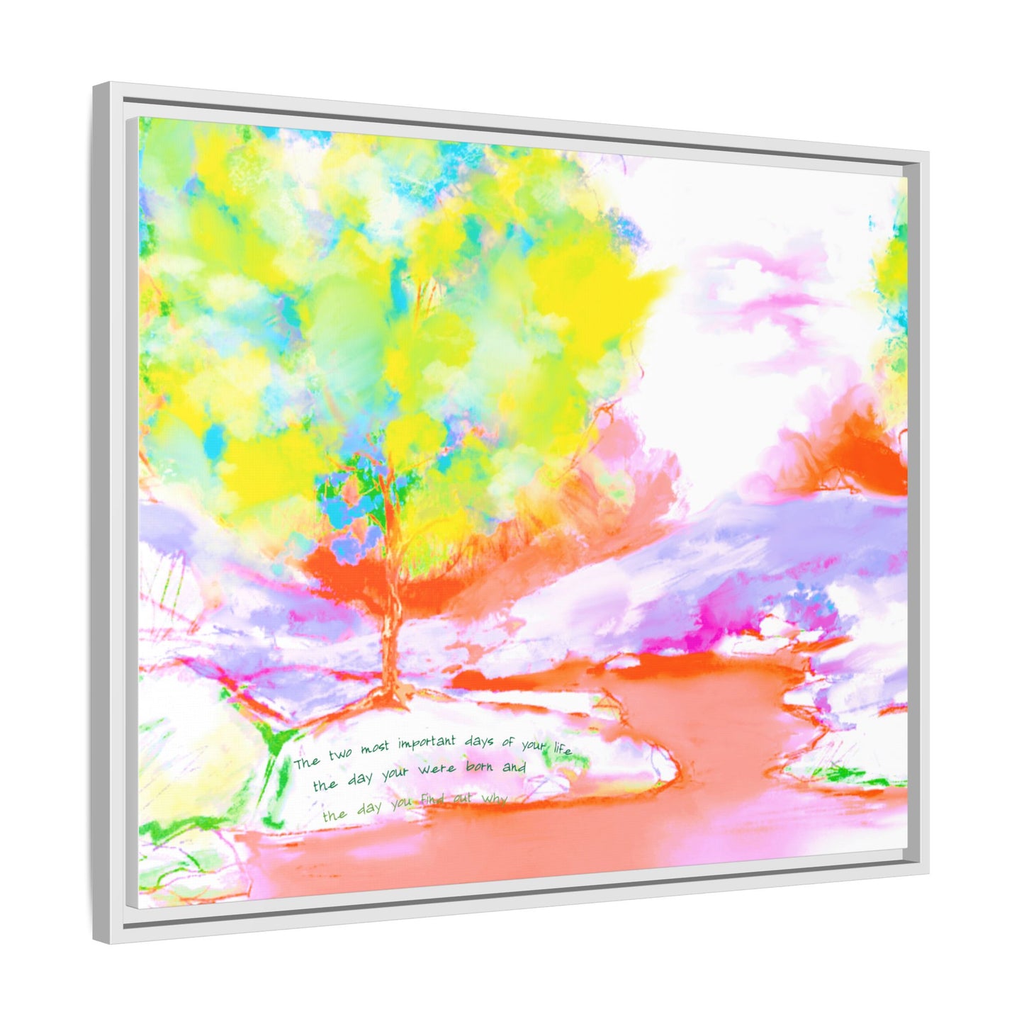 Inspirational Landscapes  Matte Canvas, Framed (Multi-color) Mark Twain Quote
