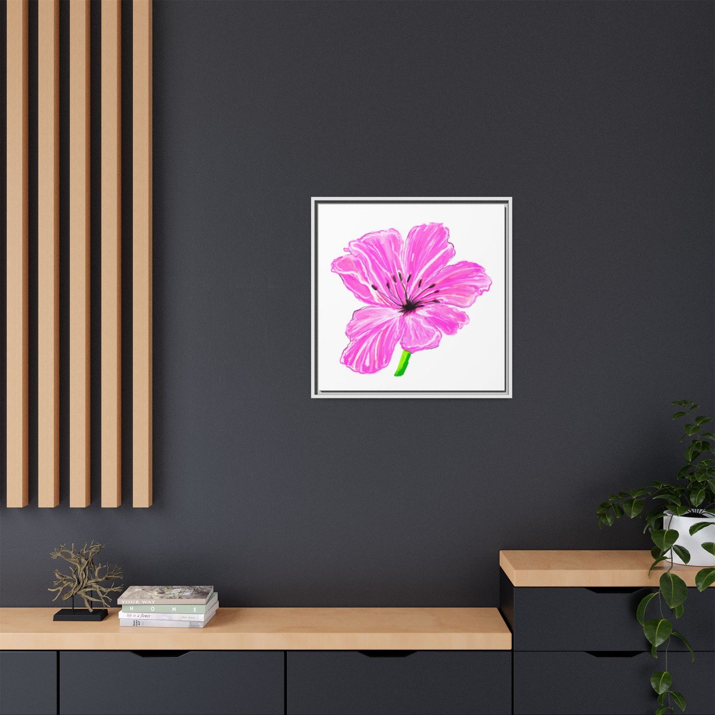 Dancing Tulips Matte Canvas, Framed Cool Pink