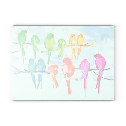 Glass Cutting Board Birds on a Branch