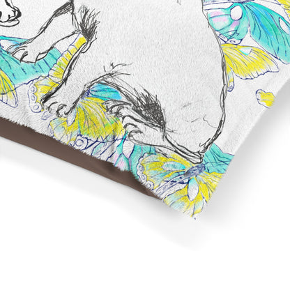 Dogi Butterfly Flutter Pet Bed, Yellow and Aqua
