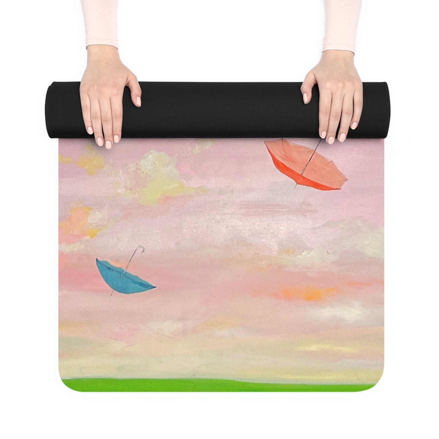 Rubber Yoga Mat All About Watercolor Stripes