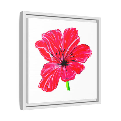 Dancing Tulips Matte Canvas, Framed  Red