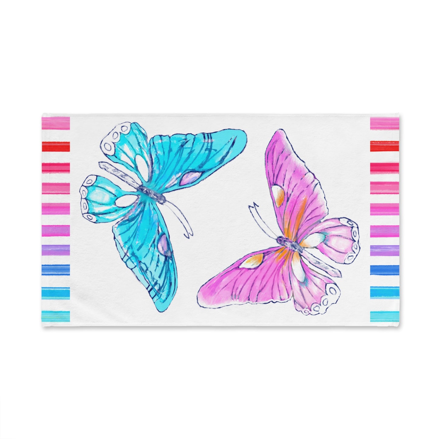 Hand Towel Watercolor Butterflies
