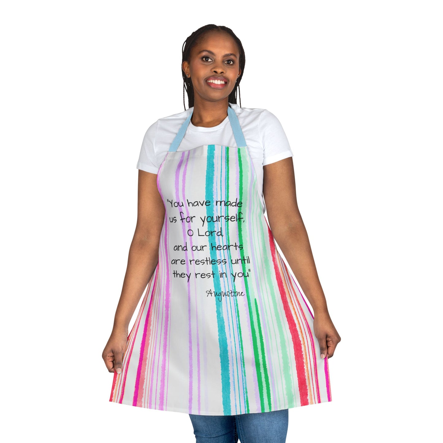 Watercolor Stripes Apron Our Hearts our restless