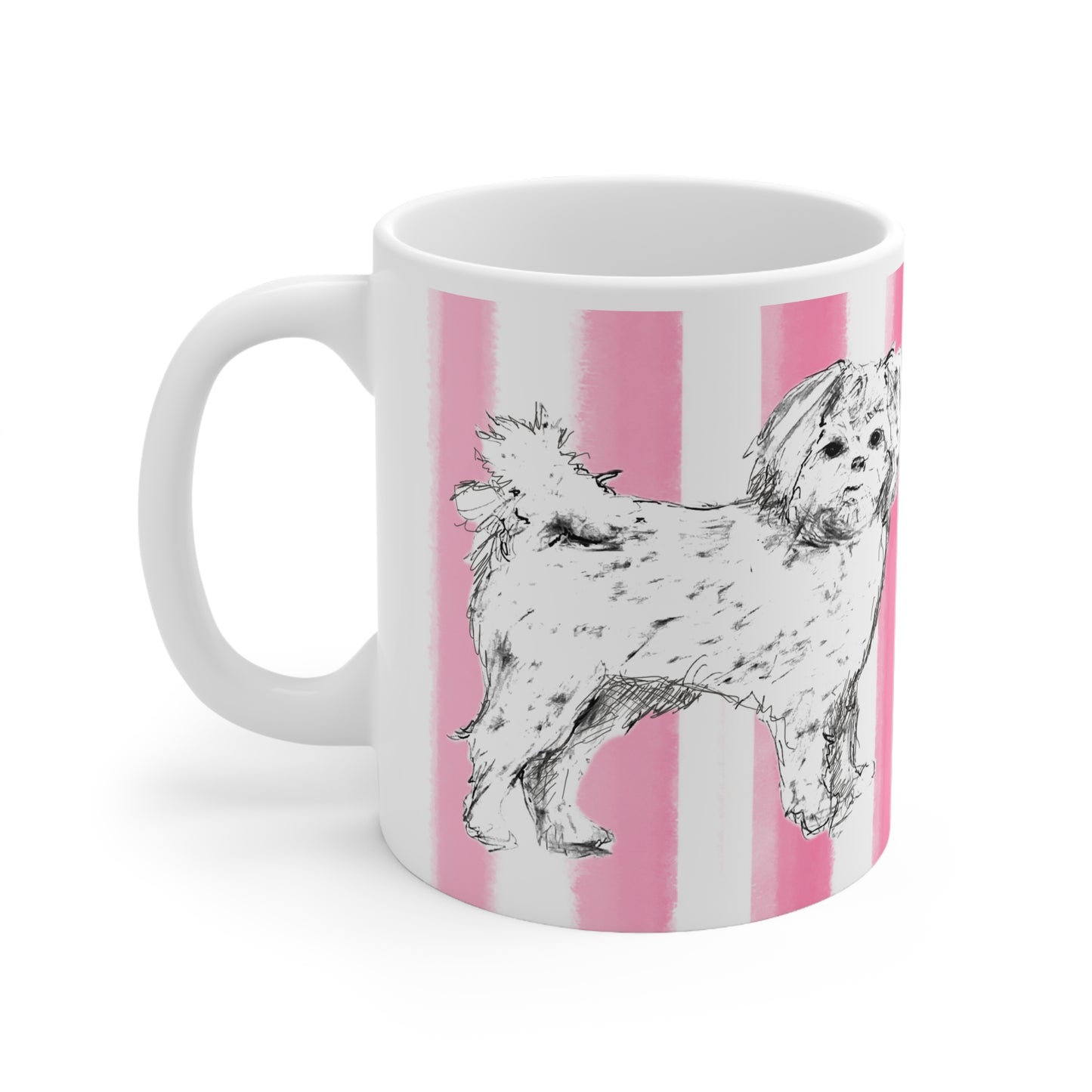 Dogi Fun Ceramic Mug  Pink, Shih Tzus
