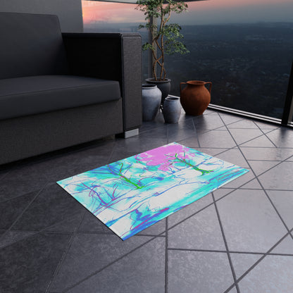 Inspirational Landscapes Indoor/Outdoor Area Rug, "Adventure Is Best", Blue, Aqua, and Lilac