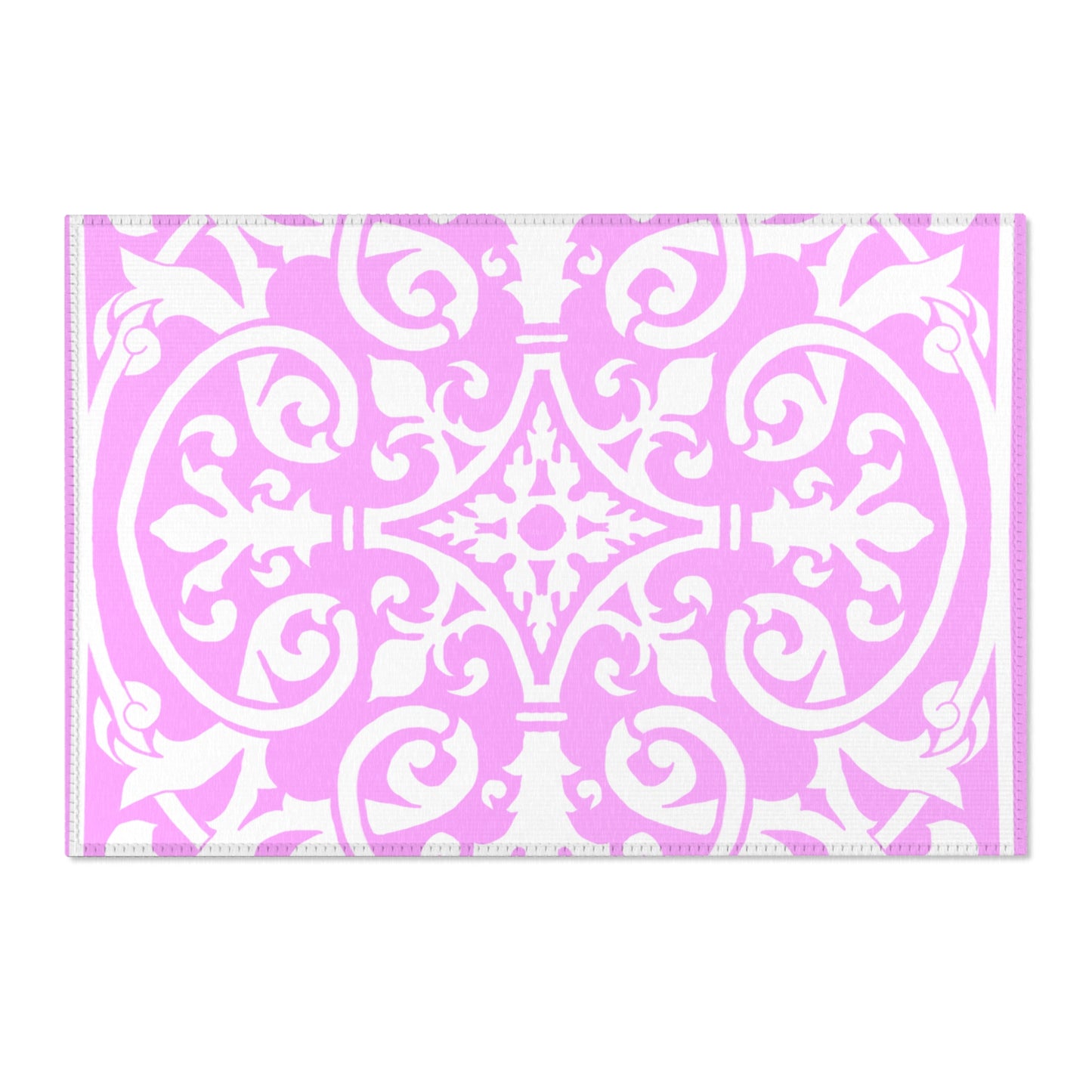Scrollwork Indoor/Outdoor Rug Pink