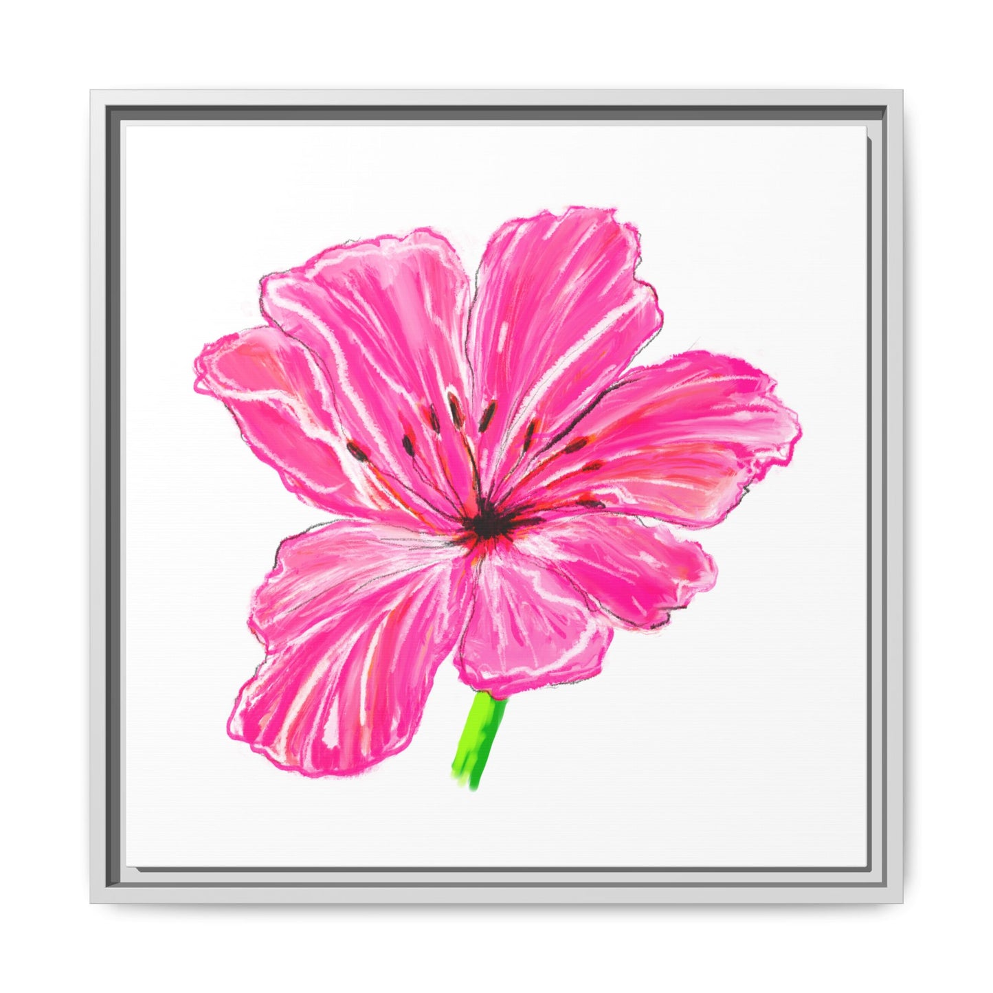 Dancing Tulips Matte Canvas, Framed Warm Pink