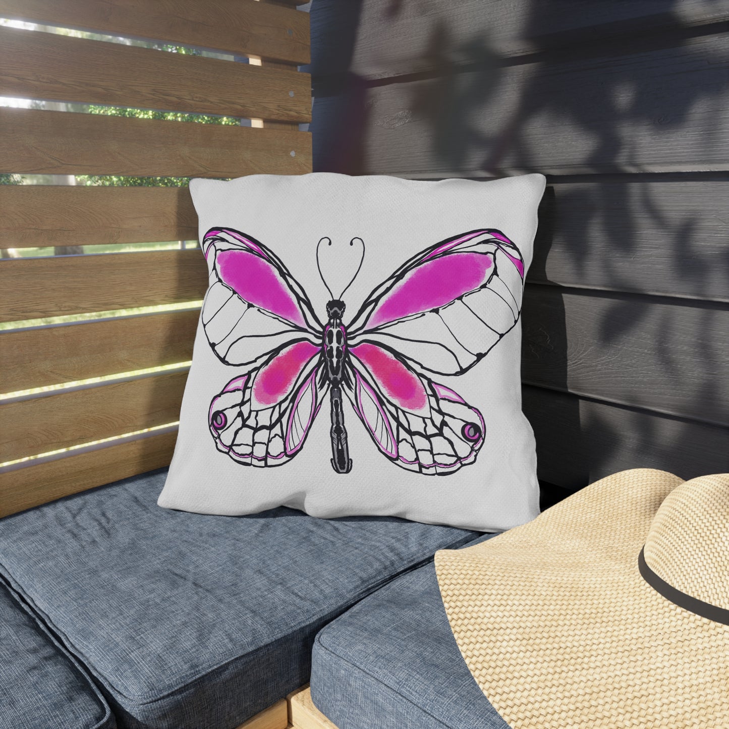 Outdoor Pillows Lulu Butterflies Pink