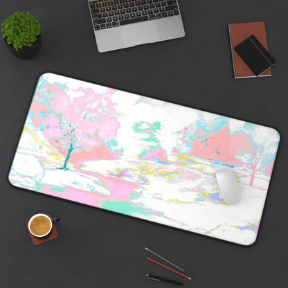 Joyful Landscapes Desk Mat, Soft  Pink, Green