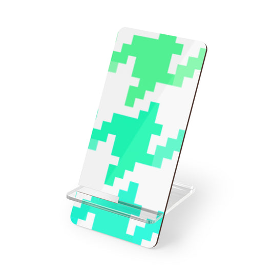 Houndstooth Smartphone Mobile Display Stand (Shades of Green and Aqua)