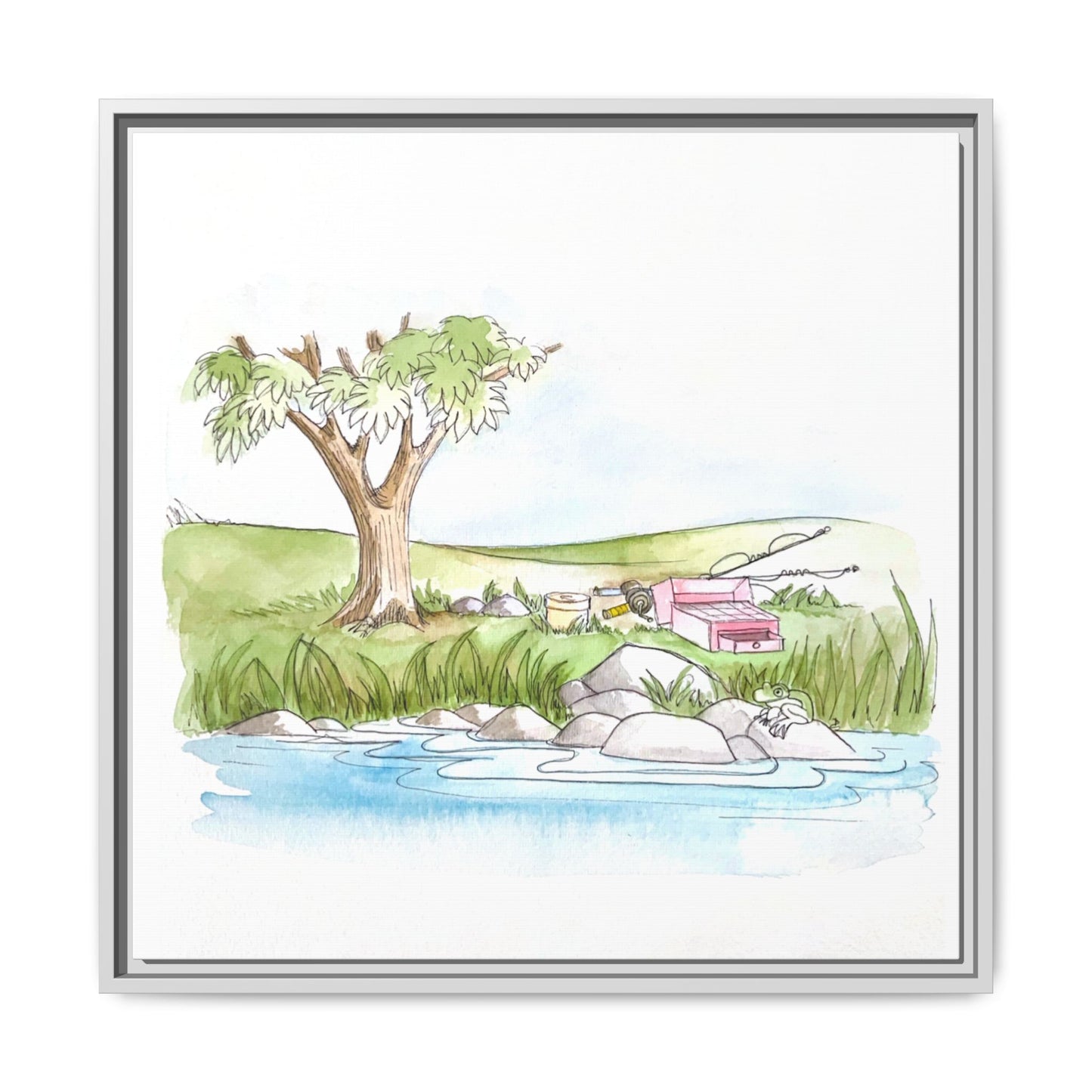 Kitty Fun Matte Canvas Framed