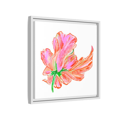 Dancing Tulips Matte Canvas, Framed (Multi-color) Orange Pink