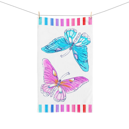 Hand Towel Watercolor Butterflies