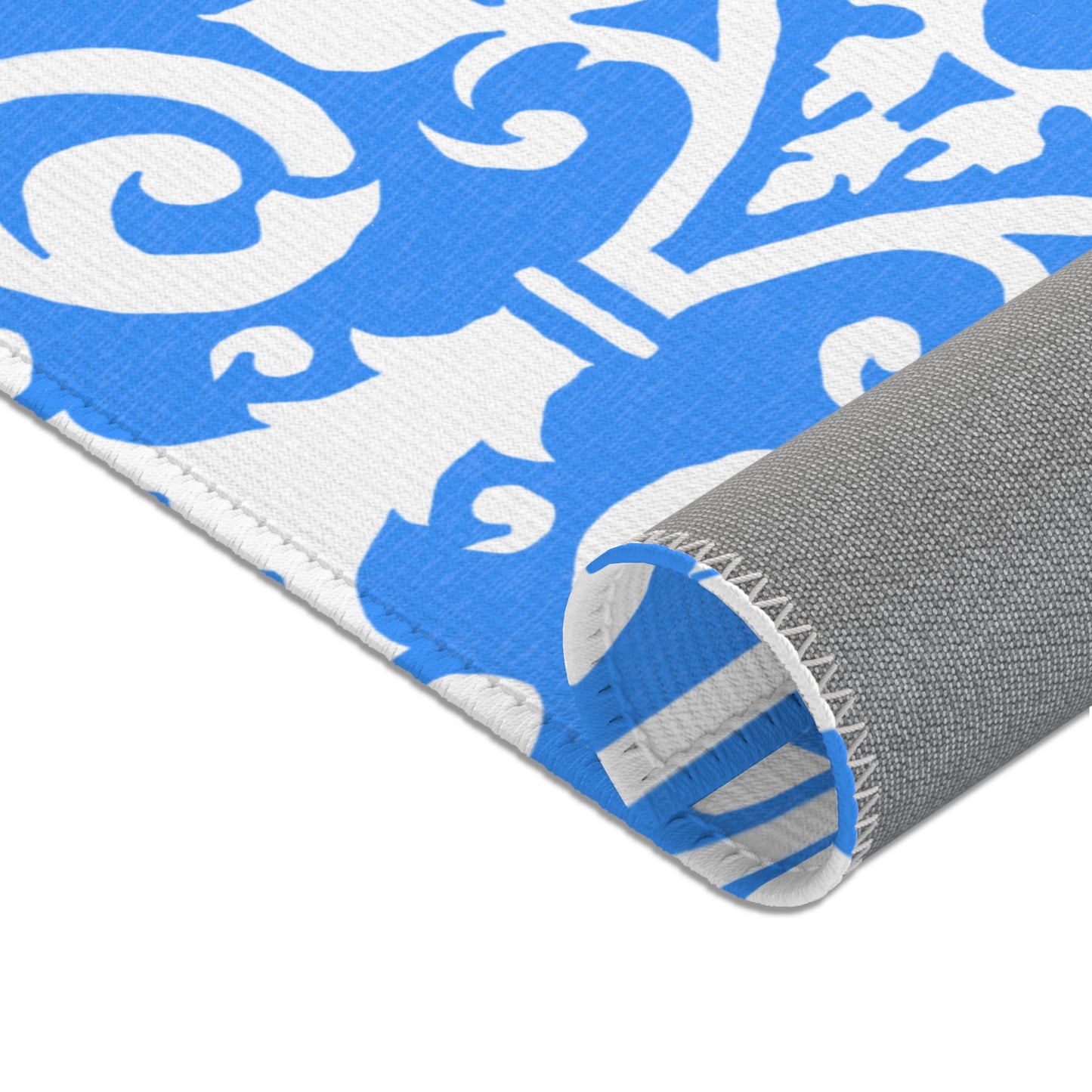 Scrollwork Indoor/Outdoor Rug Blue