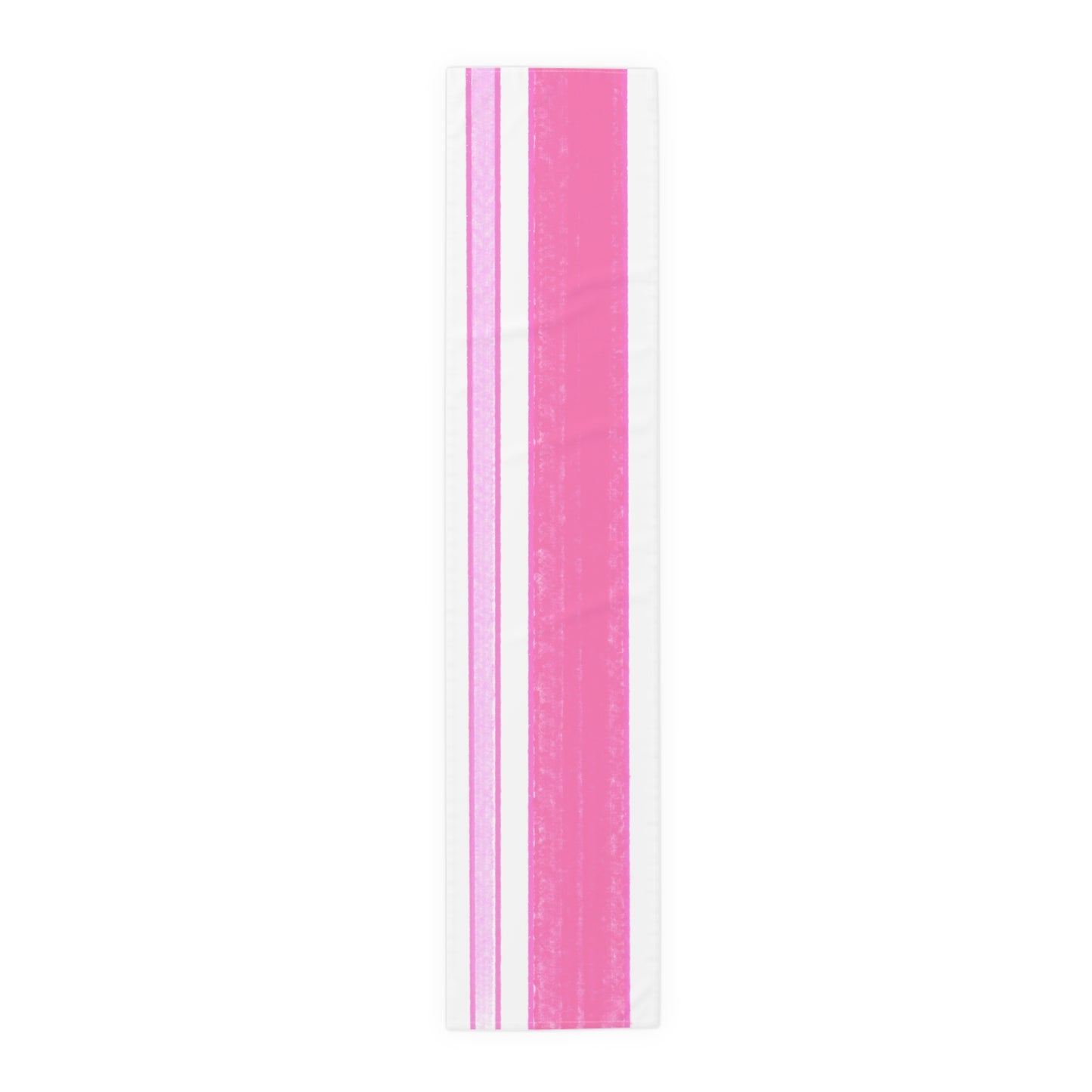 Mega Stripe Table Runner (Cotton Creamy White, Poly Bright White) Pink