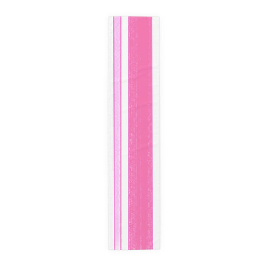 Mega Stripe Table Runner (Cotton Creamy White, Poly Bright White) Pink