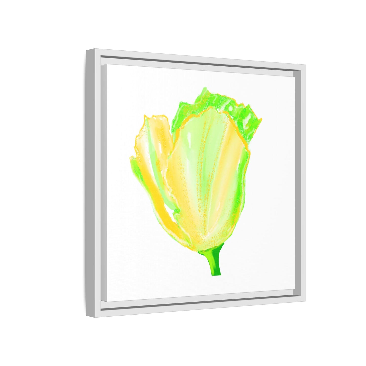 Dancing Tulips Matte Canvas, Framed (Multi-color) Yellow Green