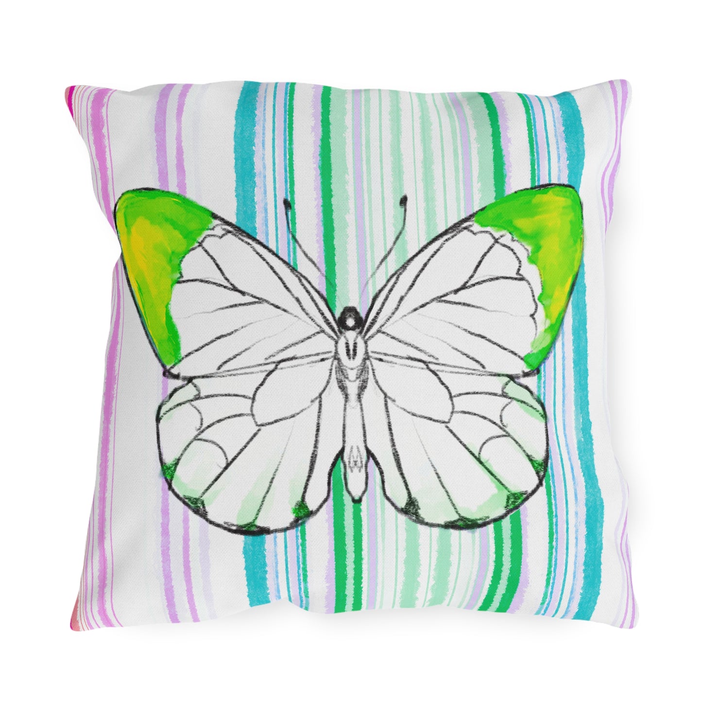 Copy of  Pillows Outdoor Watercolor Butterfly Whimsy