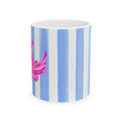 Dancing Tulips Mug Periwinkle Raspberry