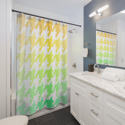 Houndstooth Fun Shower Curtain Orange/Yellow/Green