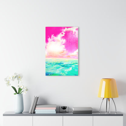 Acrylic Wall Art Ocean's Embrace Pink sky