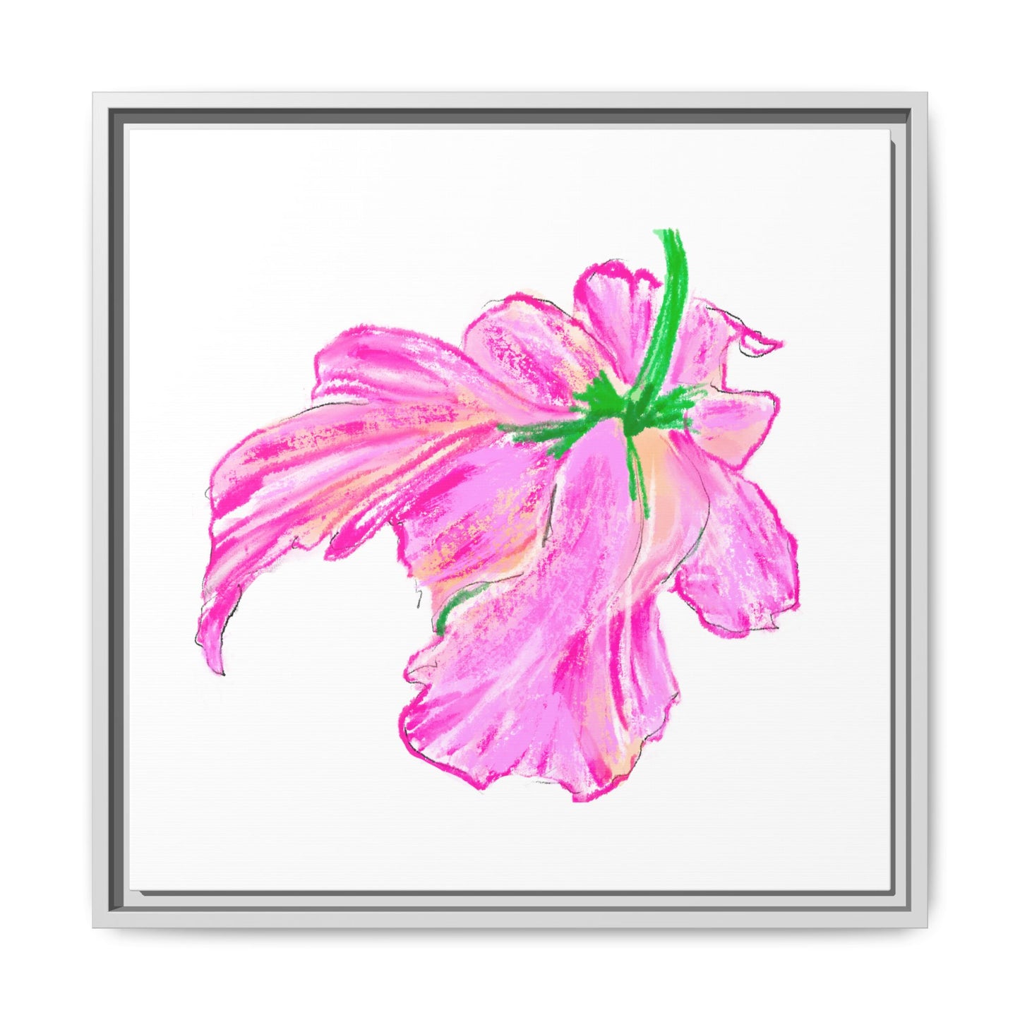 Dancing Tulips Matte Canvas, Framed (Multi-color) Pink