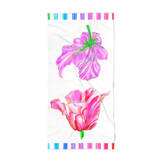 Tulip Love Beach or Bath Towel