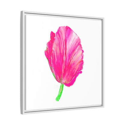 Dancing Tulips Matte Canvas, Framed (Multi-color) Raspberry Red