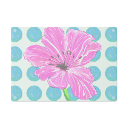 Dancing tulips Cutting Board Aqua Polka Dots
