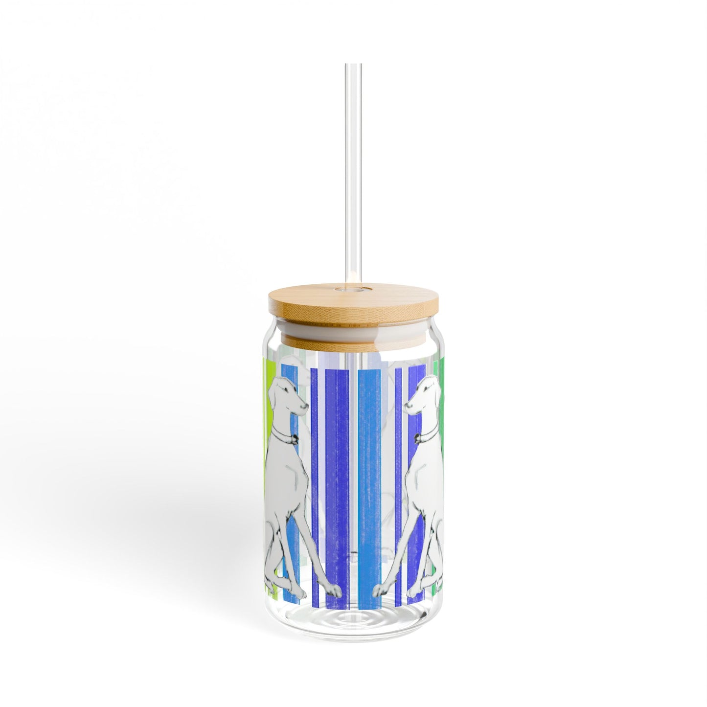 Dogi Butterfly Flutter  Sipper Glass, 16oz, Tall Dog