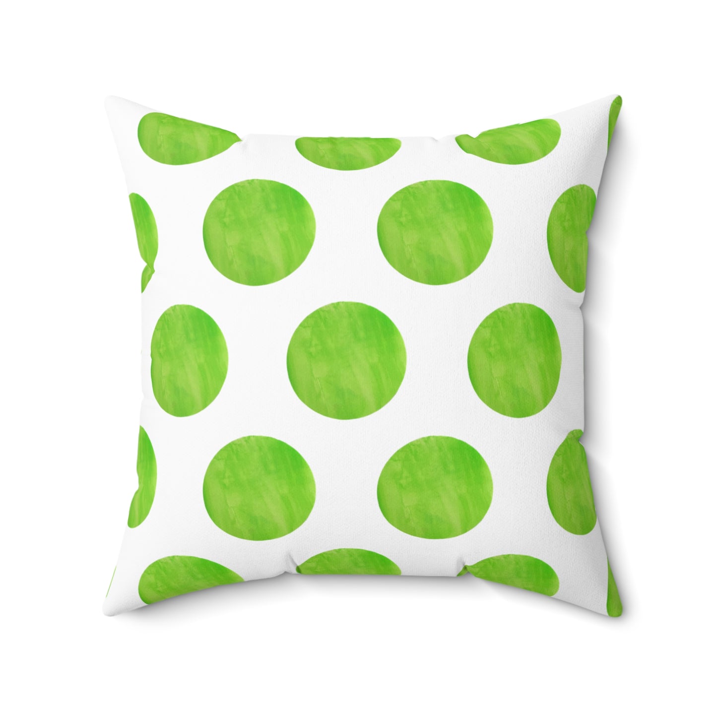 Polka Dot Palette Polyester Square Pillow Green