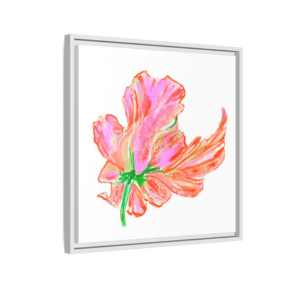 Dancing Tulips Matte Canvas, Framed (Multi-color) Orange Pink