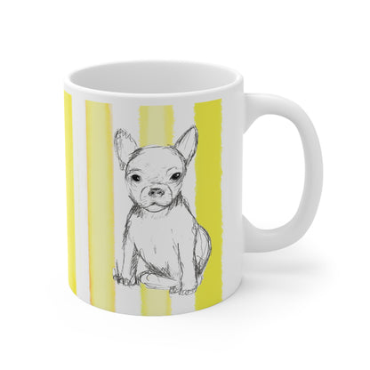 Dogi Fun Ceramic Mug Yellow Chihuahuas